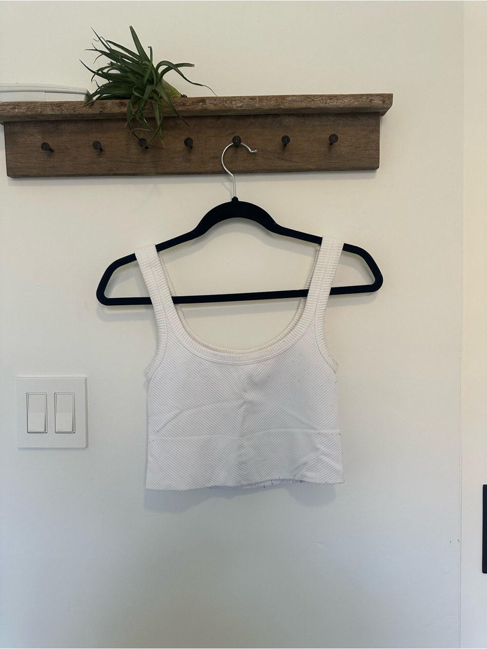 Nikibiki White Ribbed Crop Tank Top